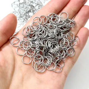 Lot d'anneaux de jonction en acier inoxydable argenté pour bijoux fait main