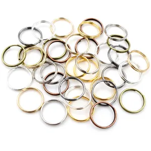 Sortierte Doppel-Biegeringe in Gold, Silber und Bronze für DIY-Schmuckherstellung und Zubehör