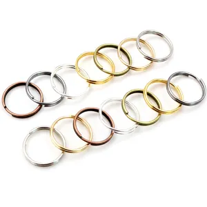 50er-Pack 20mm Schlüsselringe aus Eisen in verschiedenen Metallic-Farben für DIY-Schmuckzubehör