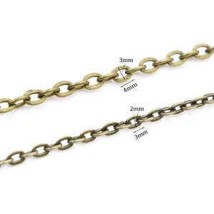 Antik-Bronze Metallketten für DIY-Schmuck in 2mm und 3mm Größen für Halsketten