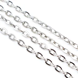 Silberne Metall-Gliederkette für DIY-Schmuckherstellung von Halsketten und Armbändern