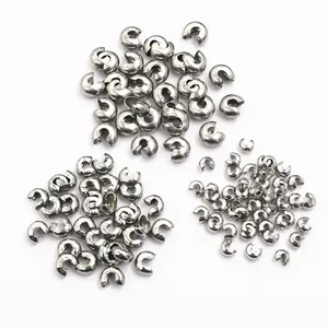 Various sizes of stainless steel crimp bead covers for DIY jewelry making sets