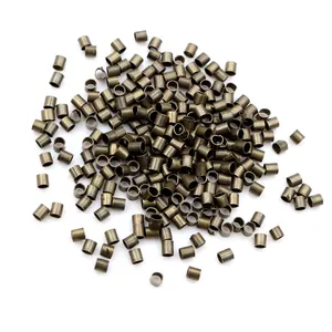 Bulk pack of antique bronze metal crimp tube beads for DIY jewelry making and crafting