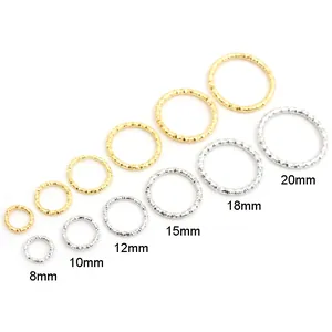 Anellini aperti in metallo martellato oro e argento, misure varie da 8mm a 20mm