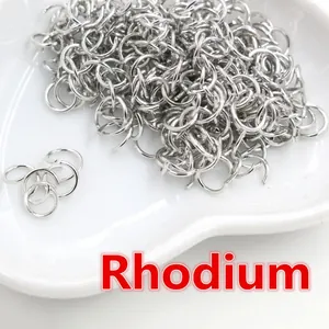 Großpackung rhodinierter offener Binderinge aus Eisen für DIY-Schmuckherstellung