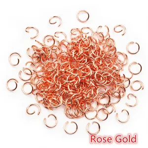 Detailansicht roségoldener offener Biegeringe für DIY Schmuckherstellung Zubehör