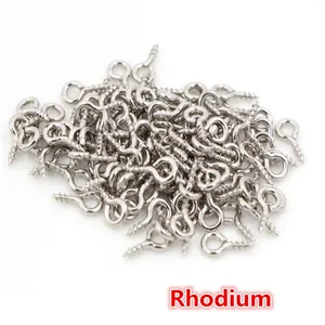 Bulk pack of rhodium plated screw eye pins for DIY jewelry making and pendants
