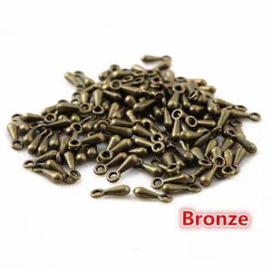 100pcs Bronze water drop alloy charms for DIY jewelry making and chain endings