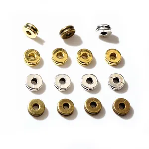 Cuentas Espaciadoras Planas de Aleación de Zinc 6x2.5mm Con Doble Ranura DIY Accesorios para Hacer Pulseras Collares Hecho a Mano
