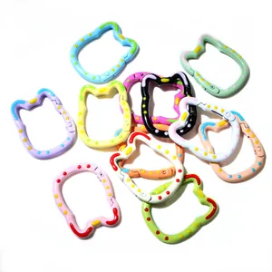 Colorful cat-shaped metal lobster clasps for DIY jewelry making and bag accessories