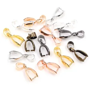 Copper Pendant Pinch Bails For Jewelry Making DIY Necklace Clasp Connector Findings For Crystal Pendant Vintage Accessories
