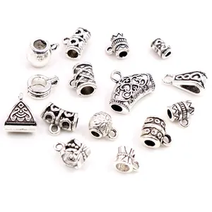 Vintage Tibetan silver alloy spacer beads with ethnic embossed floral patterns for DIY jewelry