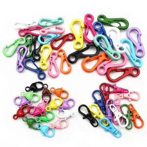 Lot de mousquetons colorés laqués et fermoirs en forme de cœur pour porte-clés DIY