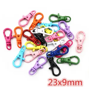 Pack de mousquetons pivotants colorés 23x9mm en alliage pour porte-clés DIY et sacs