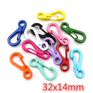 Lot de mousquetons colorés 32x14mm pour porte-clés et accessoires de sacs