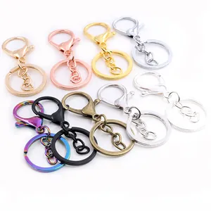 Set of lobster clasps and keychains in nine metallic colors for DIY jewelry making