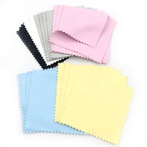 Lot de chiffons de polissage en microfibre pour l'argent aux bords en zigzag colorés