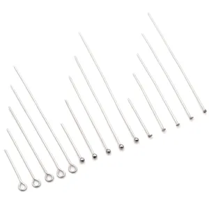Set di chiodini a occhiello, a pallina e a testa piatta in acciaio per gioielli DIY