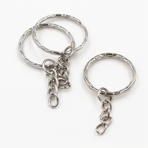 Anneaux de Porte-Clés en Métal Avec Chaîne à Maillons pour Création de Porte-Clés DIY Fournitures de Bijoux Accessoires