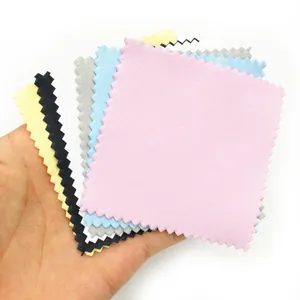 Lot de chiffons de polissage en microfibre multicolores avec bords dentelés pour bijoux