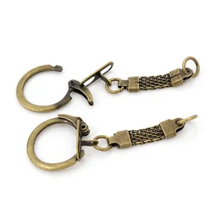Antique bronze leverback earring hooks with metallic mesh chain findings for DIY jewelry