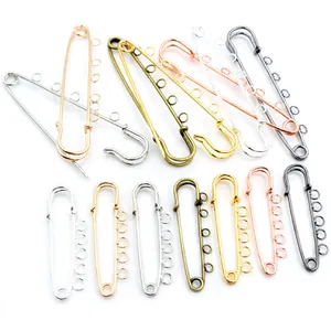 Épingles de Sûreté en Métal Avec Anneaux Soudés Accessoires Bijoux DIY Épingles à Broche en Fer Multi Couleurs Artisanat