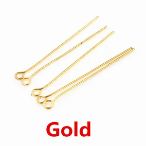 200pcs gold plated metal eye pins for DIY jewelry making earrings and pendants