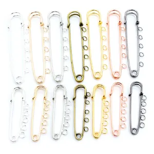 Épingles de sûreté multicolores à 5 boucles pour bijoux DIY en diverses finitions métalliques