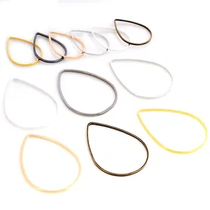 Colgantes de marco metálico en forma de gota en varios colores para joyería DIY