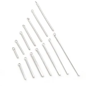 Pack de 20 colgantes de barra cilíndrica y cuadrada de acero inoxidable para joyería DIY