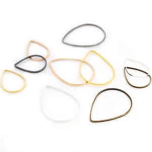 Conectores de marco de metal en forma de lágrima para joyas DIY en varios colores
