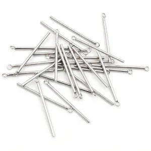 Varillas de conexión de acero inoxidable para joyería DIY con bucles en los extremos