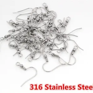 316 stainless steel earring hooks with spring and ball for DIY jewelry making