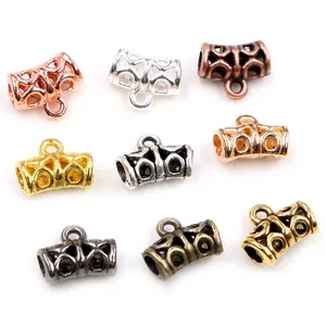 Hollow flower alloy spacer beads in nine metallic colors for DIY jewelry making