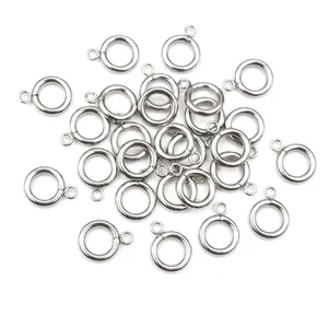 Connecteurs à ressort de 14mm en acier inoxydable poli pour bijoux DIY et artisanat