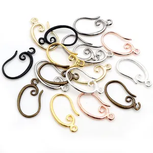 Assorted copper plated earring hooks in various metallic finishes for DIY jewelry making