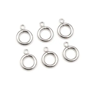 Fermoir Anneau à Ressort Rond en Acier Inoxydable pour Fabrication Bijoux DIY Connecteur Boucle Avec Trou Suspension Argent Métal