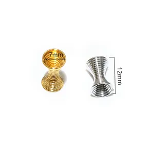 Goldene und silberne 12mm Spiralperlenkappen für DIY-Schmuck und Armbandherstellung