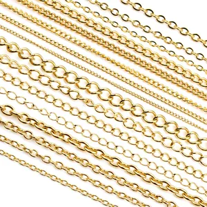 Gold plated stainless steel jewelry chains in various links for DIY crafts