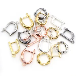 Ganchos para pendientes DIY en oro, plata, oro rosa y negro para bisutería artesanal