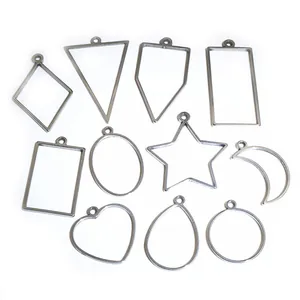 Set van 10 geometrische roestvrijstalen hangers voor het maken van sieraden