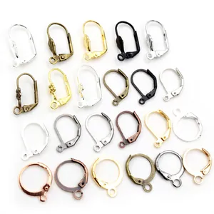 Assorted metal leverback earring hooks in six colors for DIY jewelry making kits