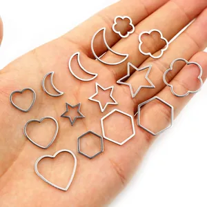 Pendenti in acciaio inossidabile a forma di cuore, luna e stella per gioielli fai da te