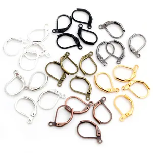 French lever-back earring hooks in assorted metallic finishes for DIY jewelry making