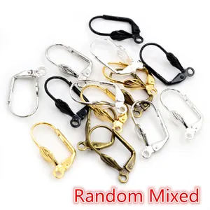 Assorted lever back earring hooks in gold, silver, black, and bronze for DIY jewelry