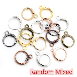 Mix of colorful leverback earring hooks for DIY jewelry making in various metal finishes