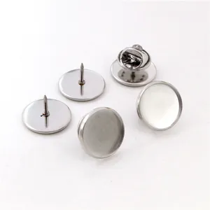 Set di spille in acciaio inossidabile 304 con base a disco piatta e chiusura a farfalla DIY
