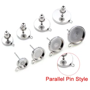DIY Ohrstecker aus 304 Edelstahl mit Platte und Seitenöse für Schmuckherstellung