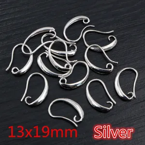 Ganci per orecchini in rame argentato, 13x19mm, accessori DIY per creazione gioielli