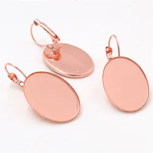 Supports cabochons ovales or rose avec dormeuses pour la création de bijoux DIY